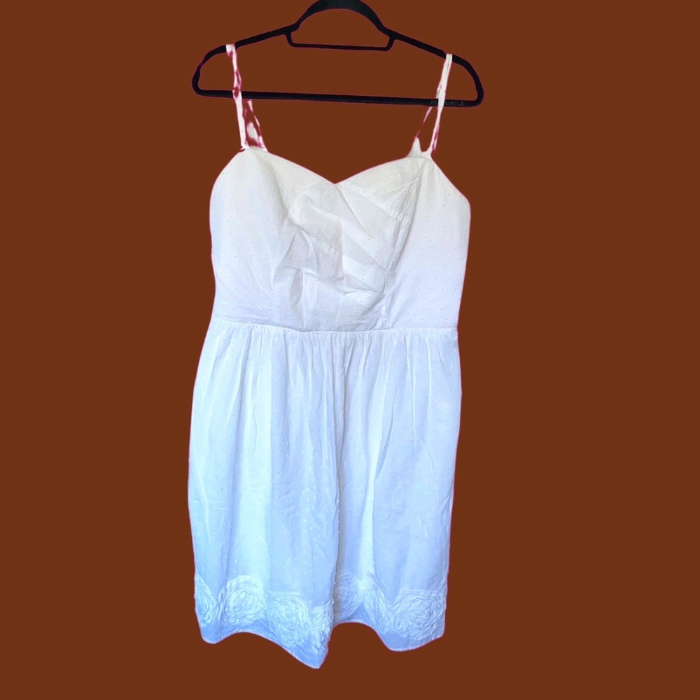 Torrid White Midi Dress with Pink Straps